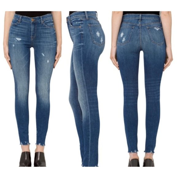 J Brand Maria Skinny High-Rise Jeans In Identity Destruct - Picture 7 of 12